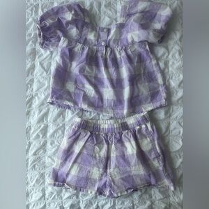 GAP Purple and White Shorts Set